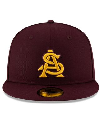 Мужская темно-бордовая шляпа New Era State Sun Devils On-Field 59 размера 