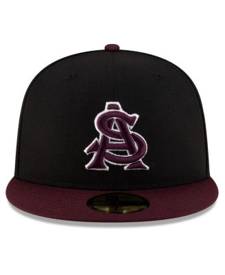 Мужская черная / темно-бордовая шляпа New Era State Sun Devils On-Field 59 размера 