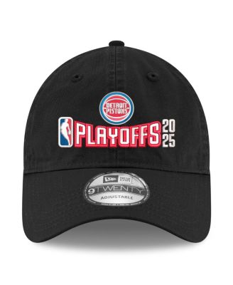 Мужская черная бейсболка New Era Detroit Pistons 2025 NBA Playoffs с регулируемой длиной 925 см.