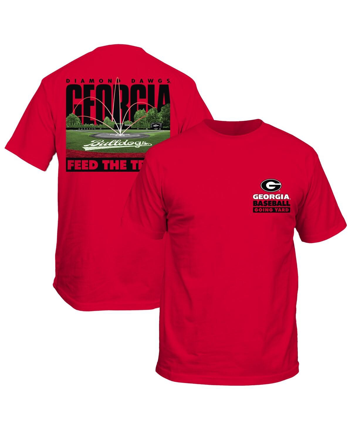 Men's and Women's Red Georgia Bulldogs Feed The Trees Baseball T-Shirt - Red