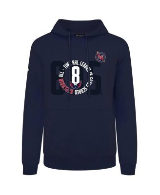 LevelWear Men's Alexander Ovechkin Navy Washington Capitals NHL All-Time Leading Goal Scorer Milestone Name Number Podium Pullover Hoodie