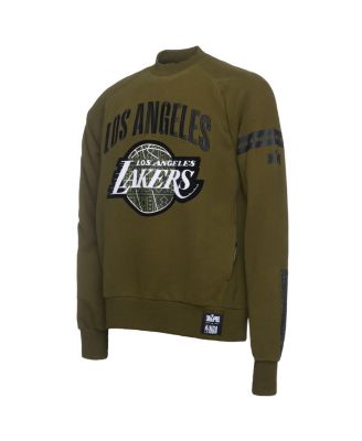 Мужская толстовка-пуловер премиум-класса Two Hype x NBA оливкового цвета из коллекции Los Angeles Lakers Culture Hoops