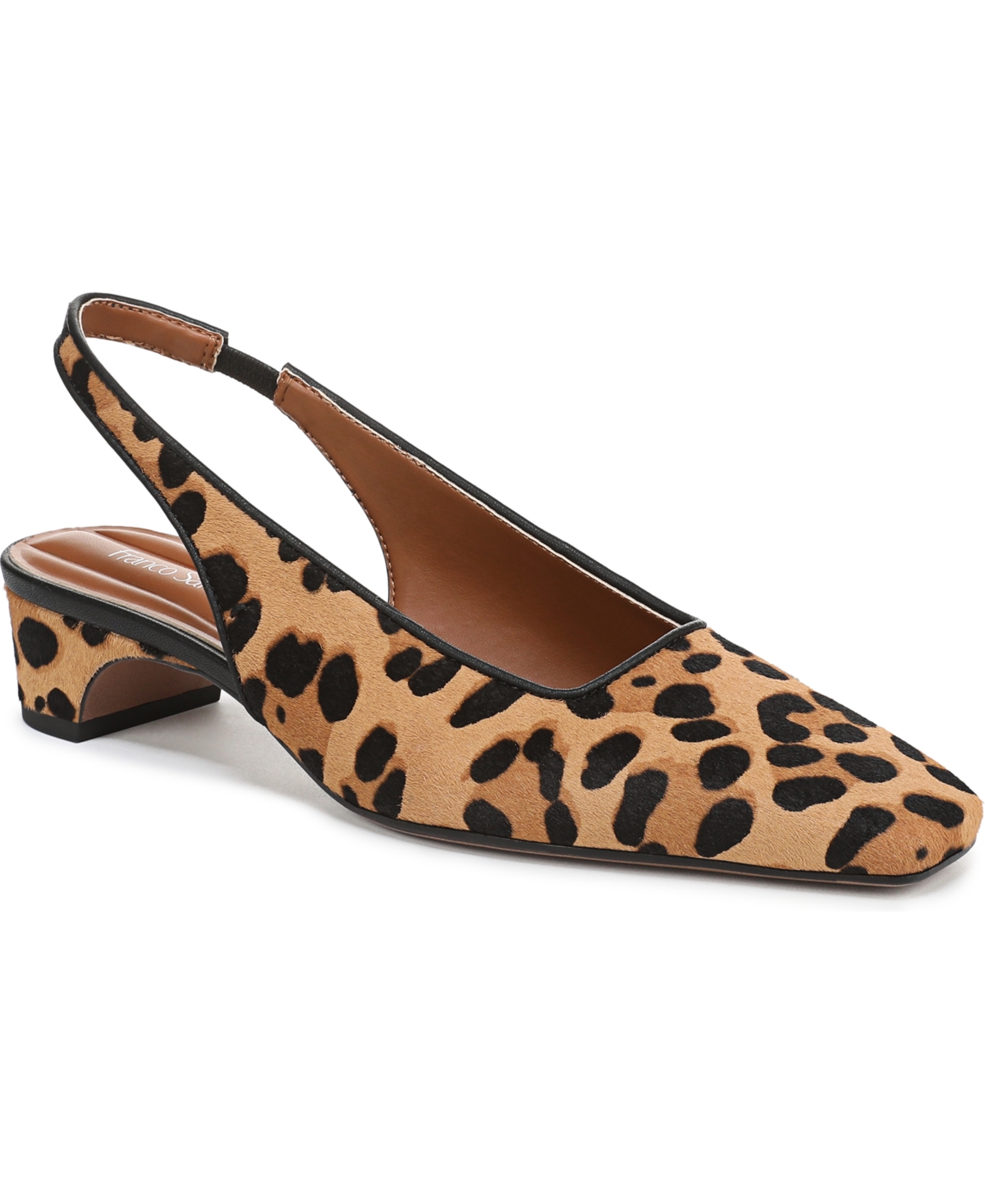 Women's Lyanna Square Toe Slingback Pumps - Tan Leopard Print Calf Hair
