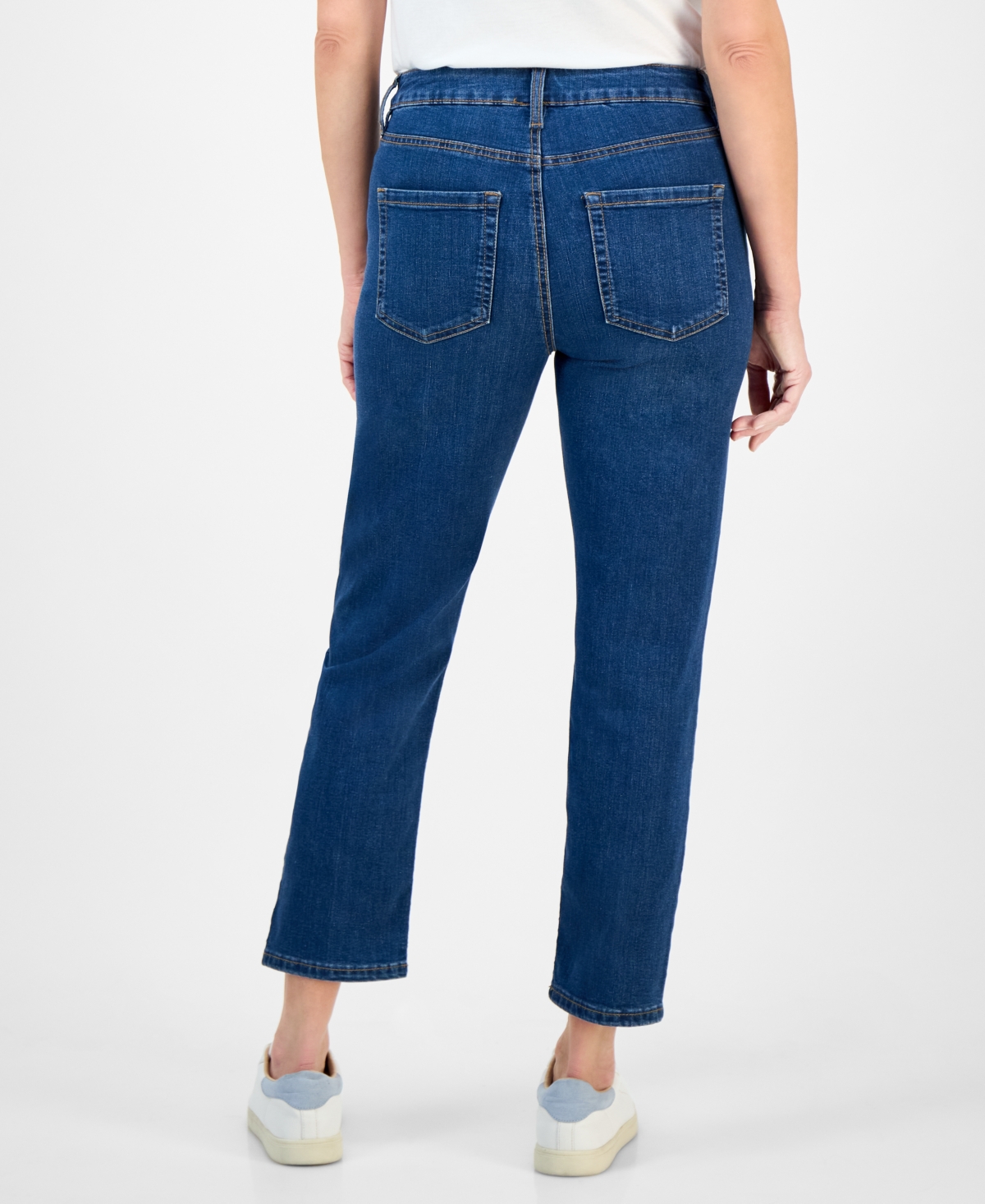 Shop Style & Co Petite Mid Rise Ankle Jeans, Exclusively At Macy's