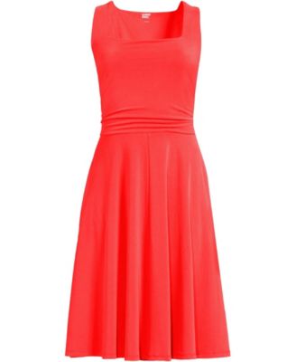 Women's Cupro Fit and Flare Sleeveless Dress