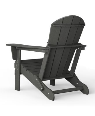 Outdoor Patio HDPE Resin Adirondack Chair With Cup Holder and Phone Holder