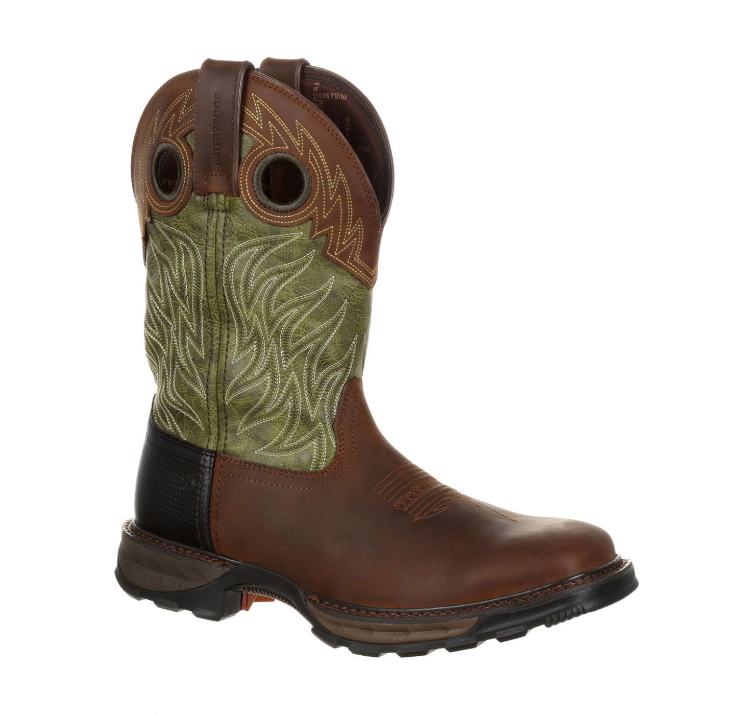 Мужские ботинки Durango Maverick XP Waterproof Western Work Boot, цвет: Коричневый / Зелёный — фото 7