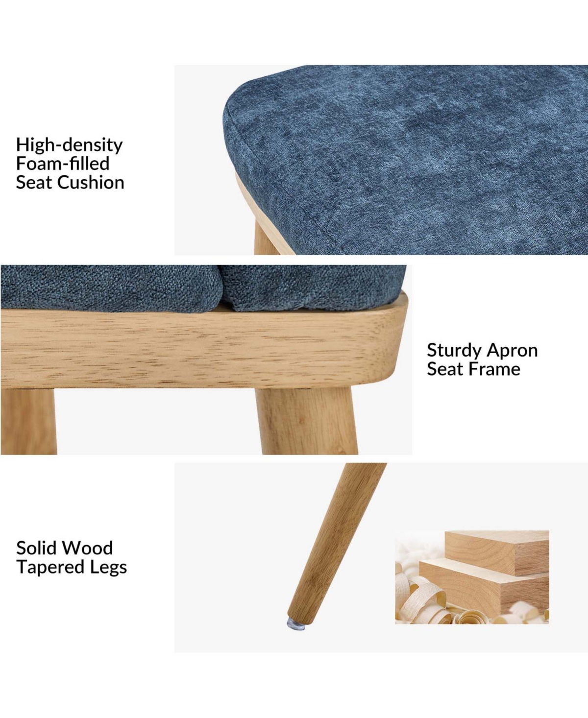 Luis Easy to Assemble and Ergonomic Dining Chair ,Set of 2