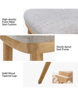  Set of 2  Wood & Upholstered  Ergonomic Design, Easy to Assemble  Dining Chairs