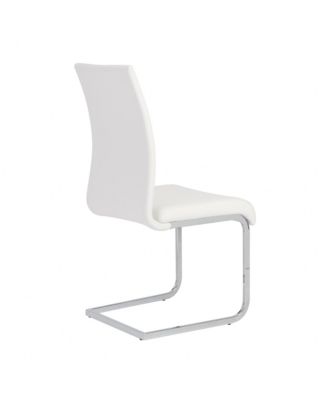 Set of 4 Faux Leather Long Back Cantilever Chairs for Dining Room or Office