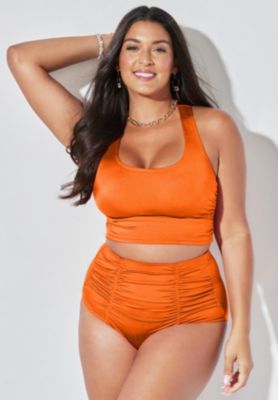 Women's Cropped Racerback Tankini Top