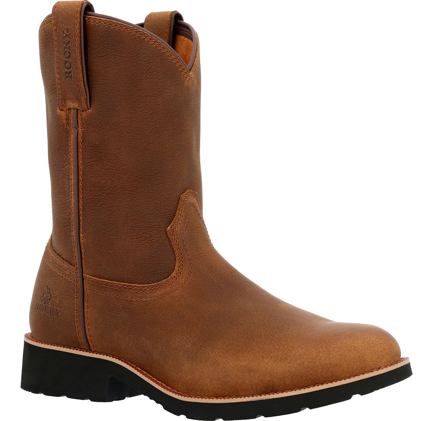 Мужские ботинки ROCKY Monocrepe Unlined Pull-On Western Boot, цвет: Коричневый — фото 7