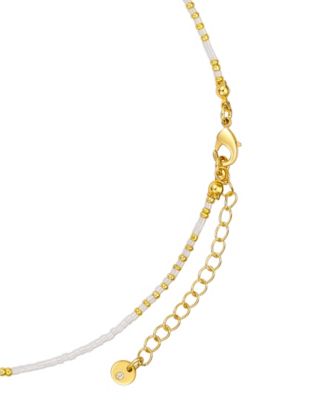 Labradorite Stone Mother of Pearl and Cubic Zirconia Clover Layered Necklace Set