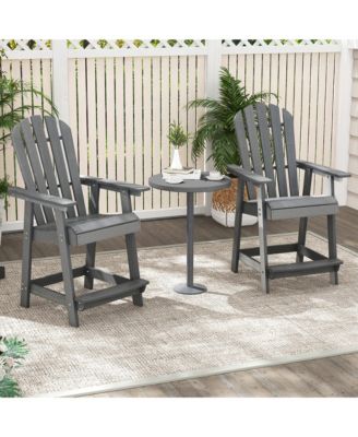 4PCS Bar Stool HDPE Chair w/ Armrest Footrest Home Indoor Outdoor Patio