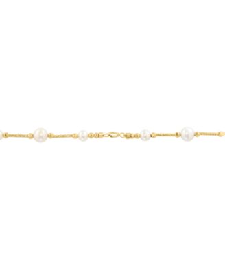 EFFY&reg; Cultured Freshwater Pearl (3-1/2 - 7-1/2mm) 18" Collar Necklace in 14k Gold-Plated Sterling Silver