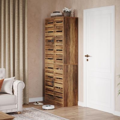 70.8" Tall Shoe Cabinet with Shutter Doors, 9-Tier 27 Pairs Shoe Cabinet, for Entryway, Hallway, Closet, Living Room