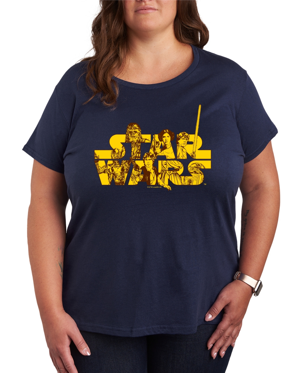Hybrid Apparel Plus Size Star Wars Logo Graphic T-shirt