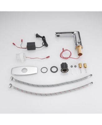 Automatic Sensor Touchless Single Hole Bathroom Sink Faucet With Temperature Mixing Valve In Polished Chrome