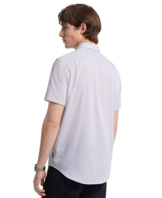 Мужская рубашка Michael Kors с коротким рукавом и принтом мини-бабочки спереди на пуговицах