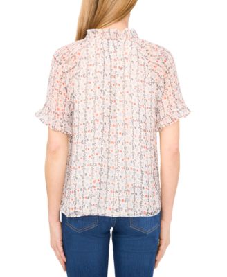 Women's Floral-Print Ruffled Top