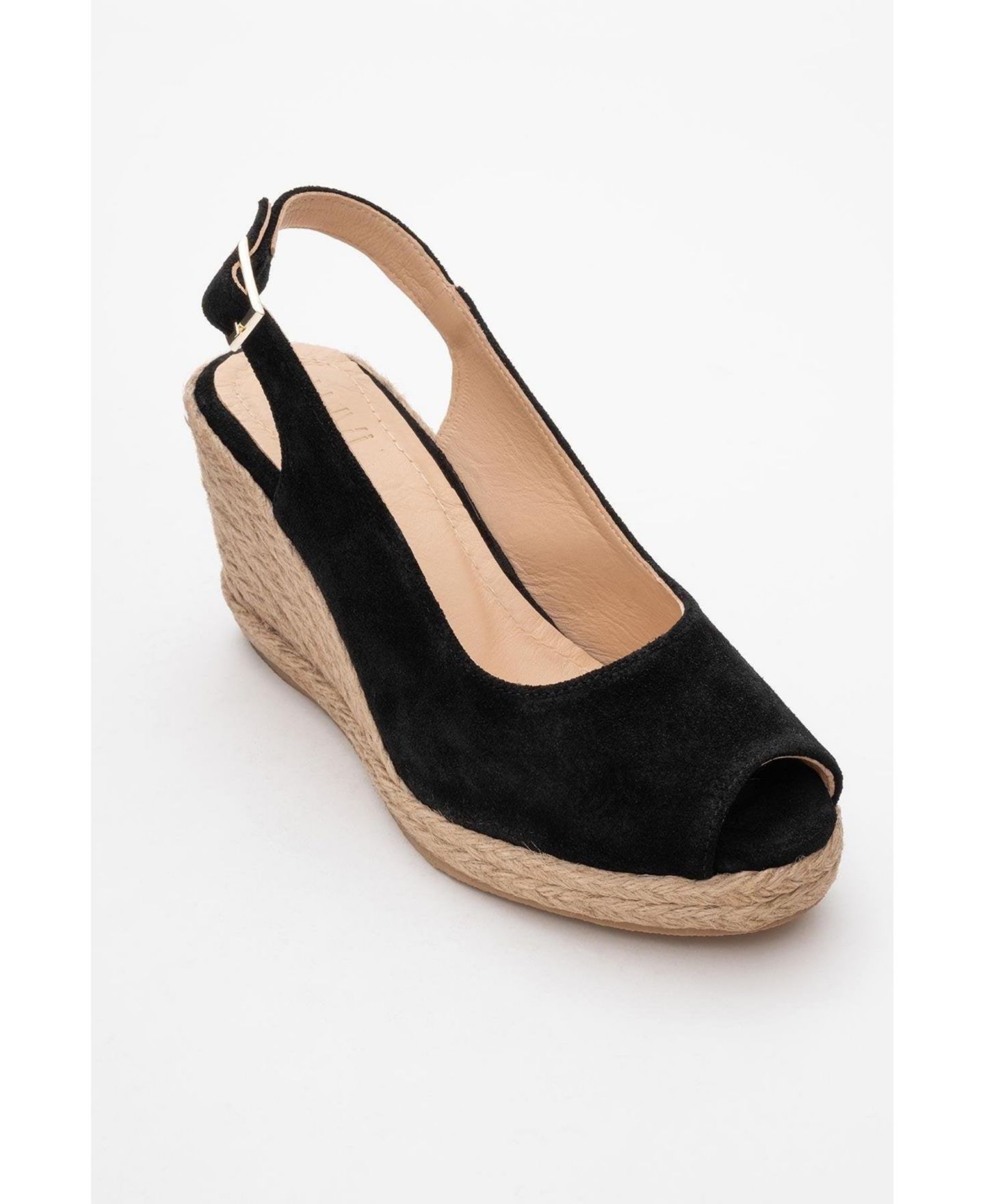 Женские сандалии Forever & Always Shoes Ryan Suede Leather Espadrilles (Women), цвет: Чёрный замшевый кожаный — фото 1