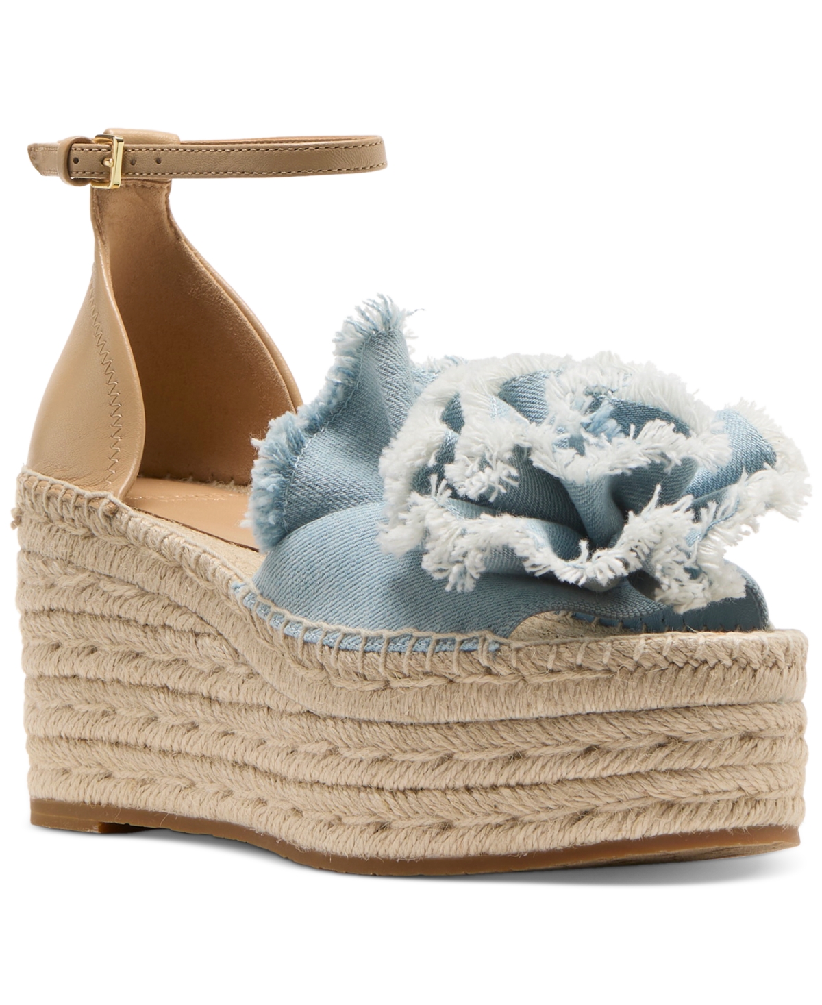 KATE SPADE WOMEN'S FLOURISH DENIM ESPADRILLE WEDGE SANDALS 