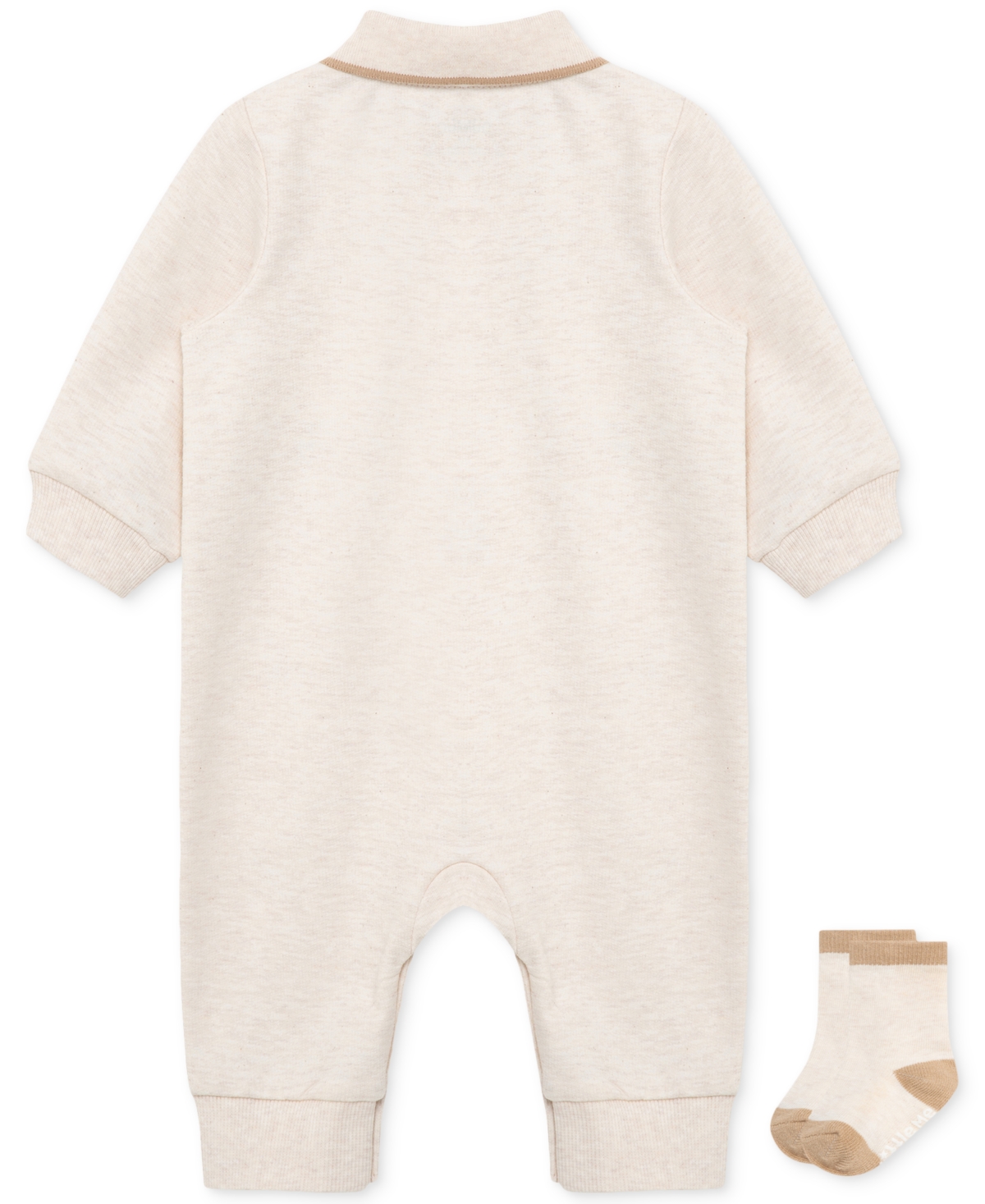 Little Me Safari Polo Romper & Socks Set In Neutral