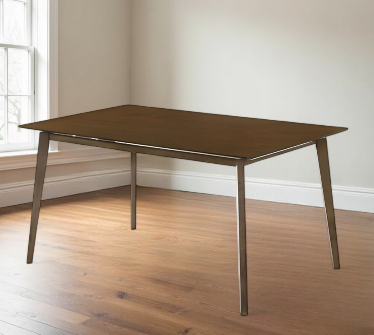 Slickblue Rectangular Solid Wood Dining Table &#x2013; Family Size, Heirloom Quality