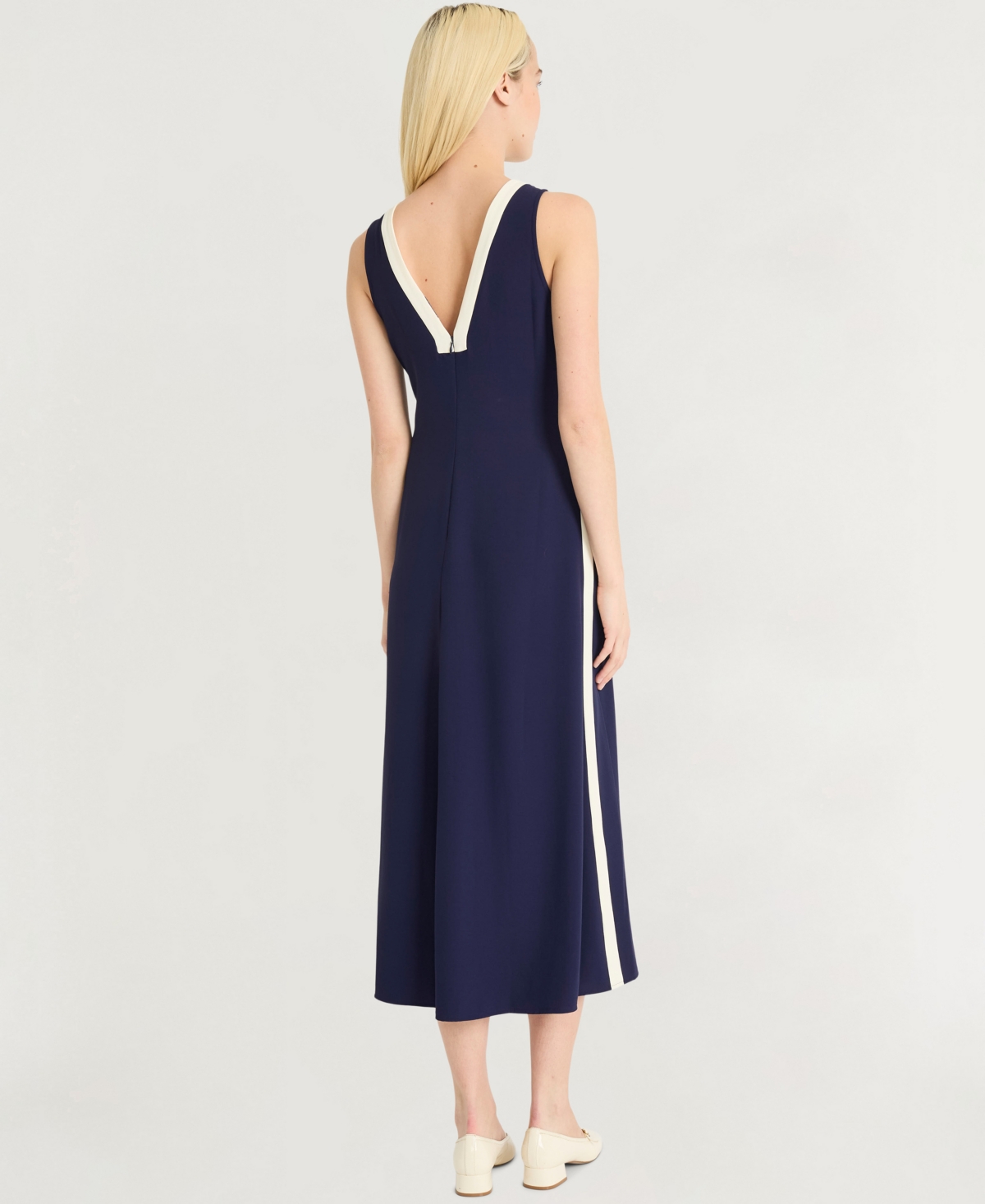 Luxely Stripe V-neck Maxi Dress