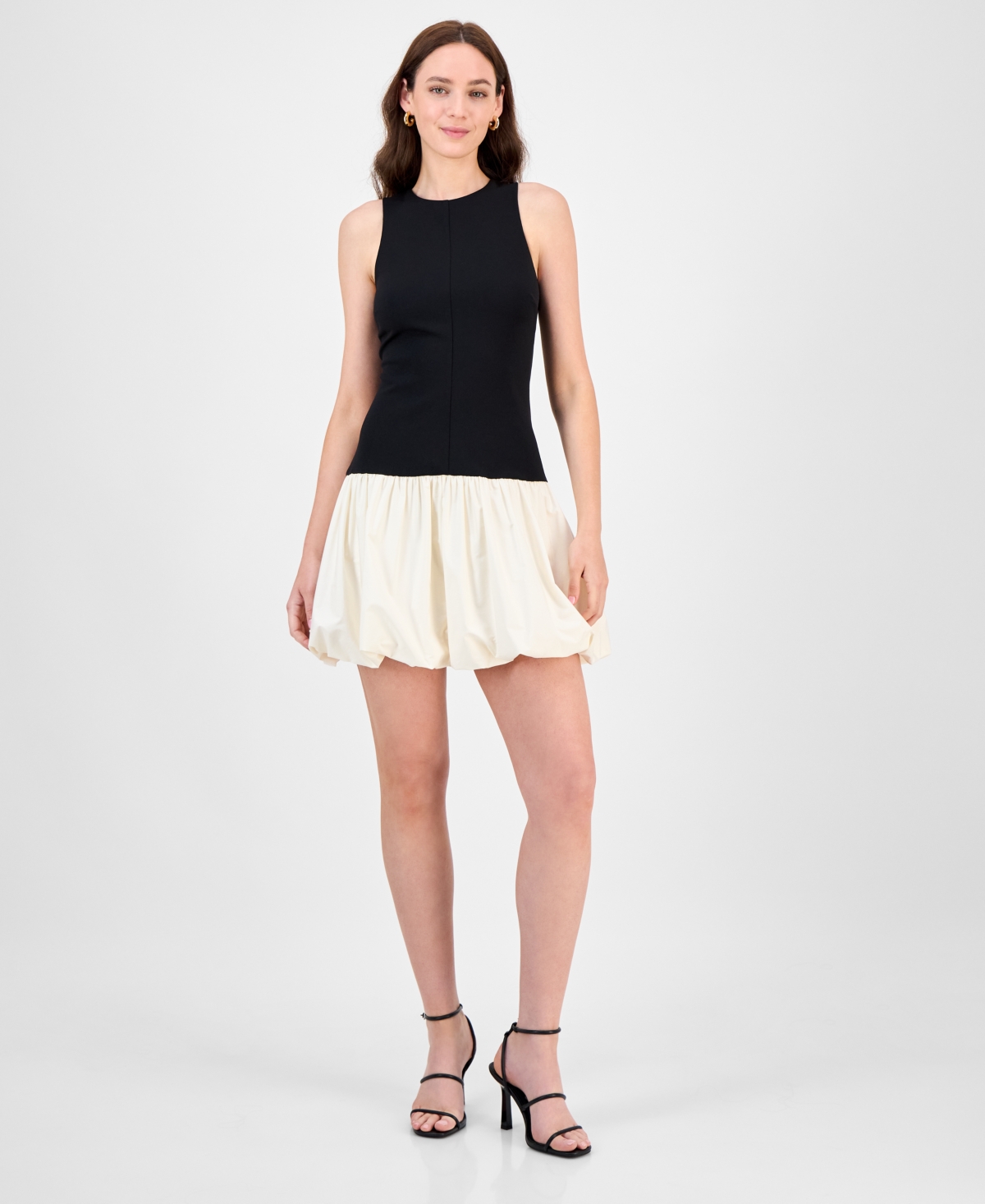 Women's Lindy Mixed-Media Mini Dress - Black Ivory