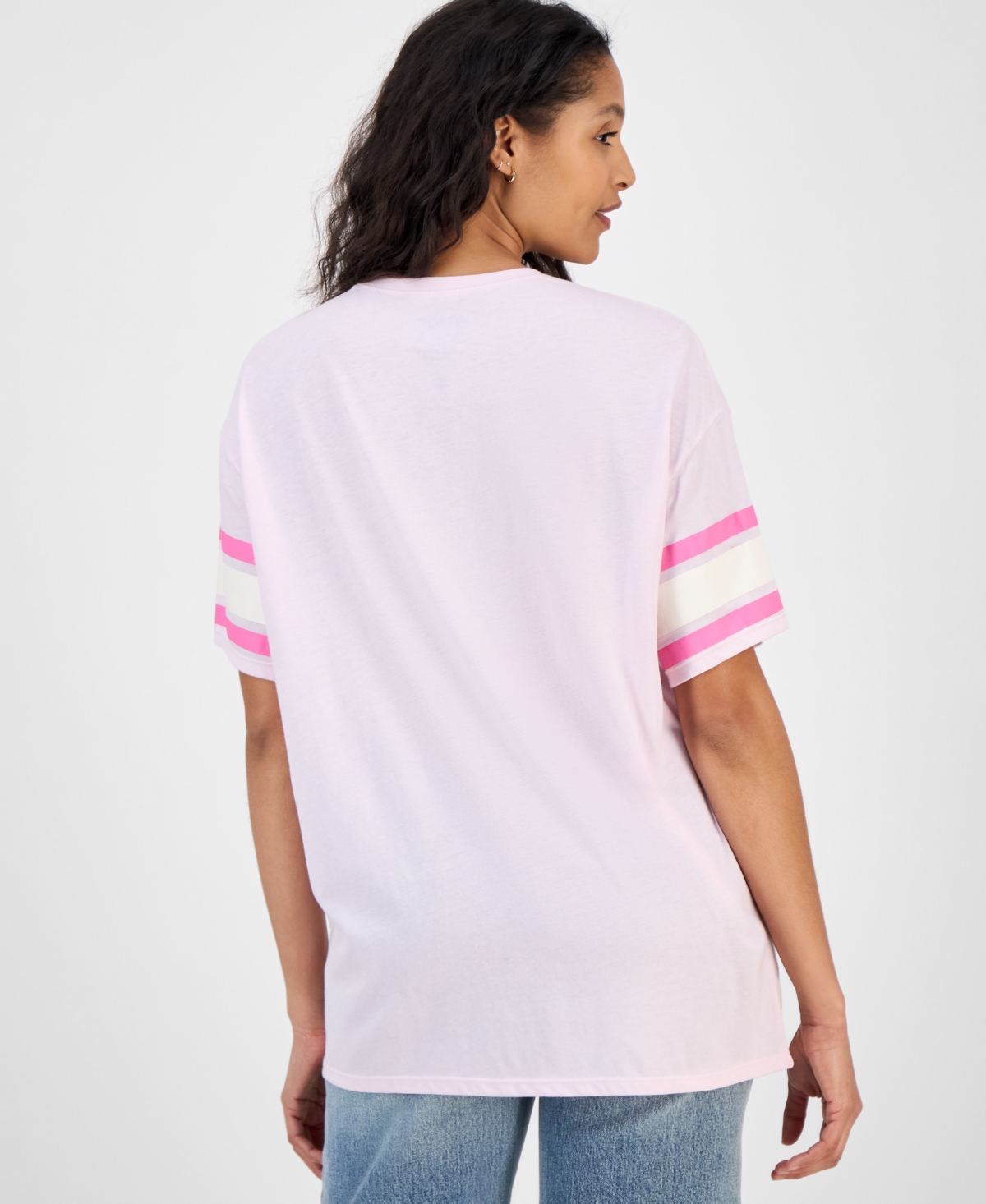 Grayson Threads, The Label Trendy Plus Size Varsity Hello Kitty T-shirt In Pink