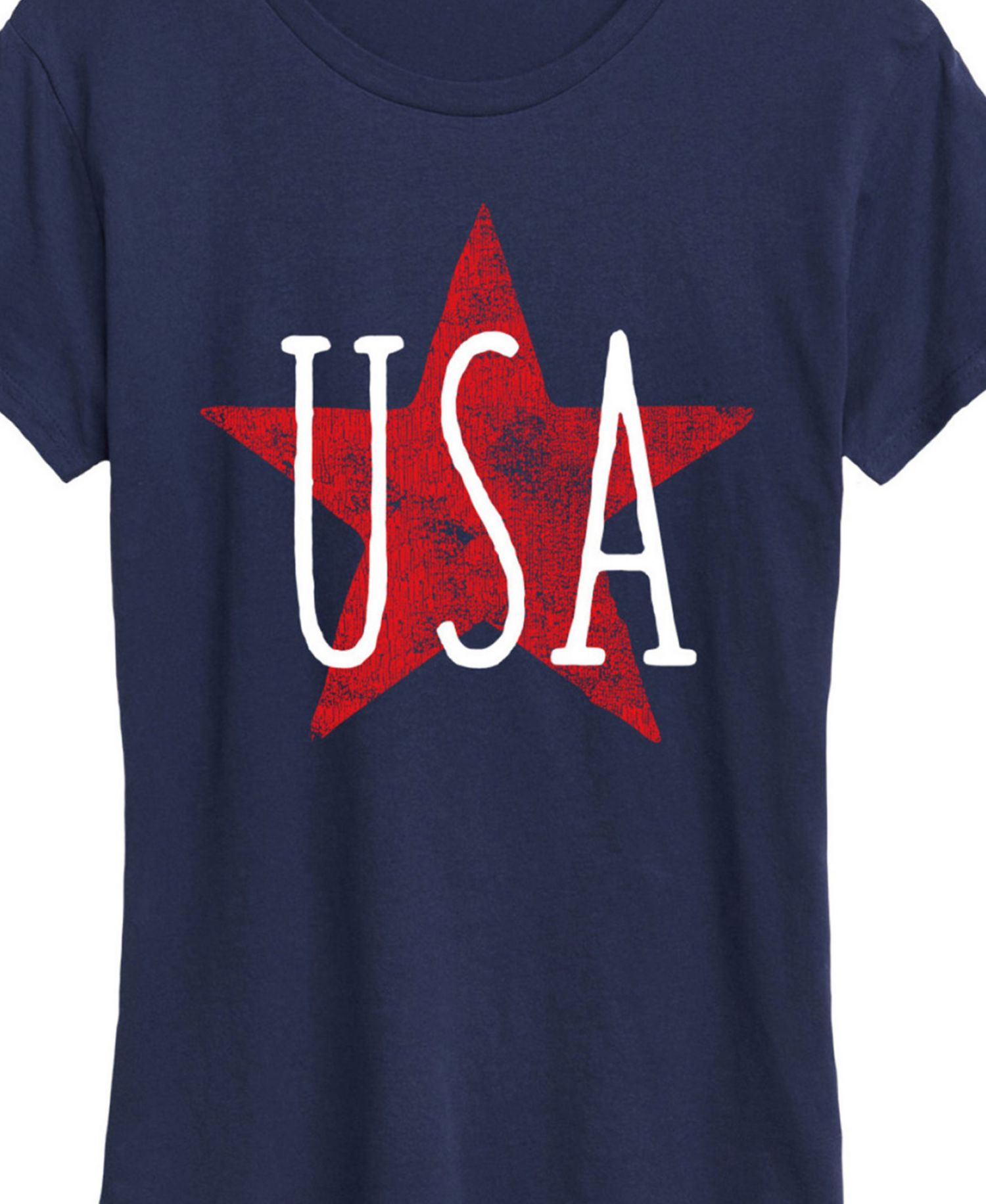 Plus Size Americana USA Star Graphic Crew Neck T-Shirt