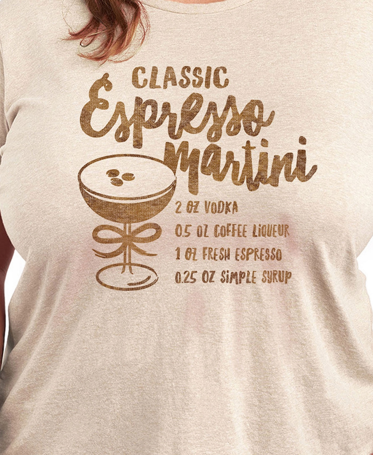 Hybrid Apparel Plus Size Espresso Martini Graphic Crew Neck T-shirt