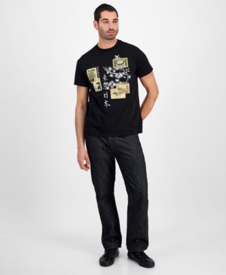 Мужская футболка GUESS Japanese Stamps с коротким рукавом и круглым вырезом горловины с графическим рисунком