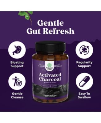Activated Charcoal Capsules | Purifying Detox Pills for Bloating Relief and Body Cleanse, Supports Gut Health | 90ct