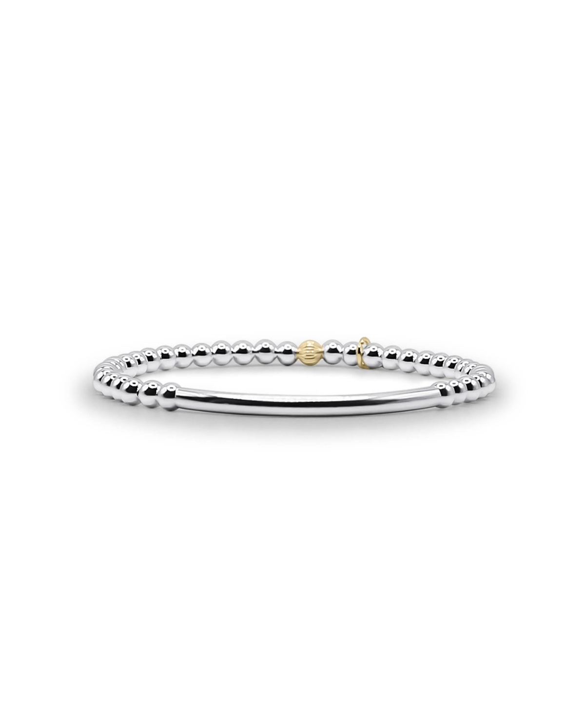 4mm Sterling Silver Ball and Tube Stretch Bracelet