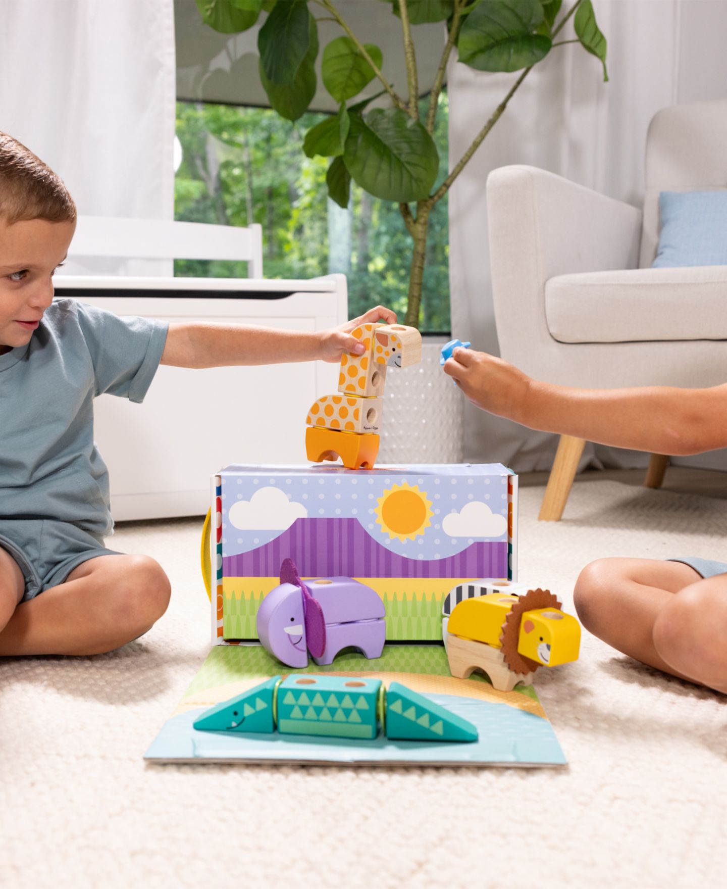 Детский конструктор Melissa and Doug Safari Blockables 30-Piece Building Set, Ages 2+ — фото 6