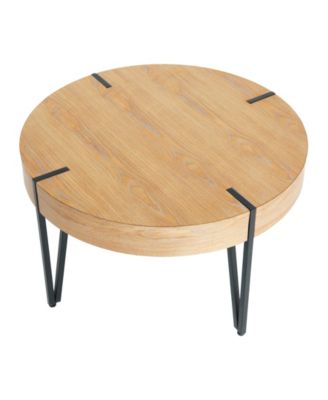 CREATIVE CO-OP 31.7" Wood Astoria Round Side Coffee Table