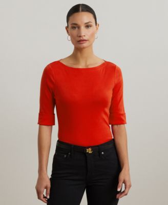 Lauren Ralph Lauren - Petite Stretch Cotton Boatneck Tee