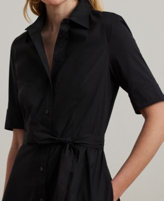 Petite Elbow-Sleeve Shirtdress