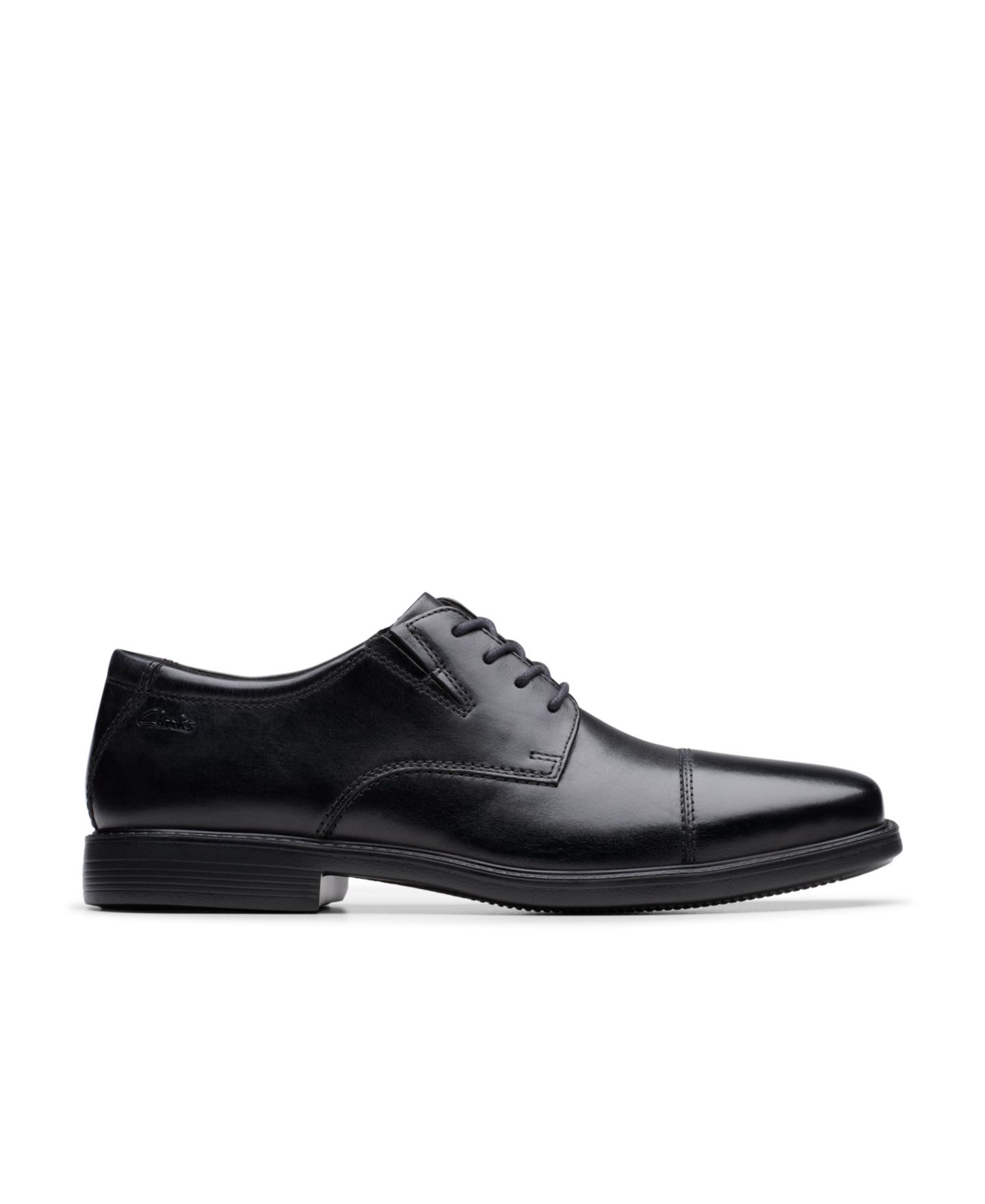 Мужские туфли Clarks Cosgrove Cap Toe Dress Shoe, цвет: Чёрный кожаный — фото 2