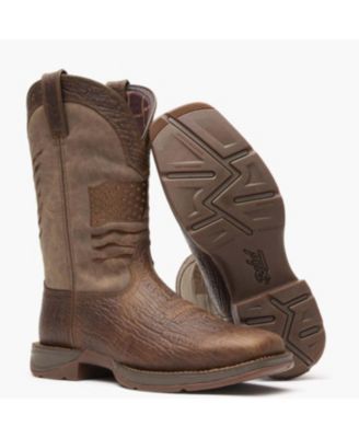 Men's Rebel by Brown Distressed Flag Embroidery Western Boot