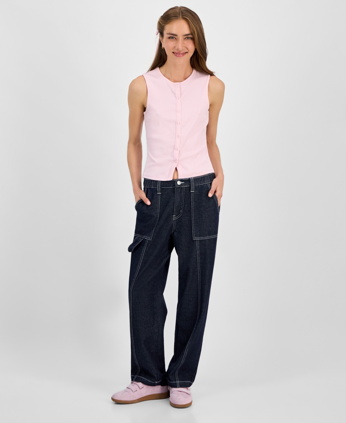 MADDEN GIRL JUNIORS' UTILITY SKATER JEANS 