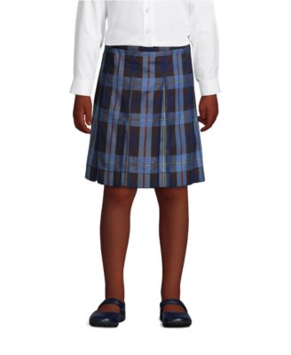 Lands End Little Girls Plaid Box Pleat Skirt Top of the Knee - French blue plaid 44$