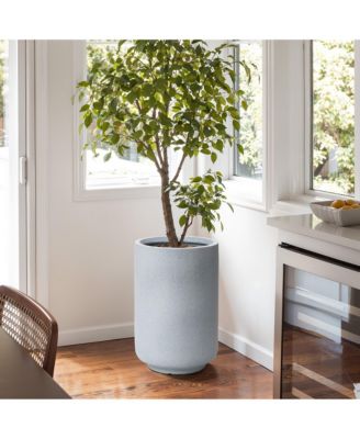 Minimalistic Modern Gray 23-Inch Tall Round MgO Planter