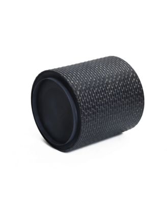 Set of 2 Black Dimpled Metal Cachepot Planters with Black Metal Legs