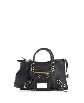 Кожаная сумка Balenciaga Small City Classic с металлическим краем, бывшая в употреблении