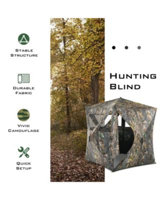 3 Person Portable Pop-Up Ground Hunting Blind with Tie-downs