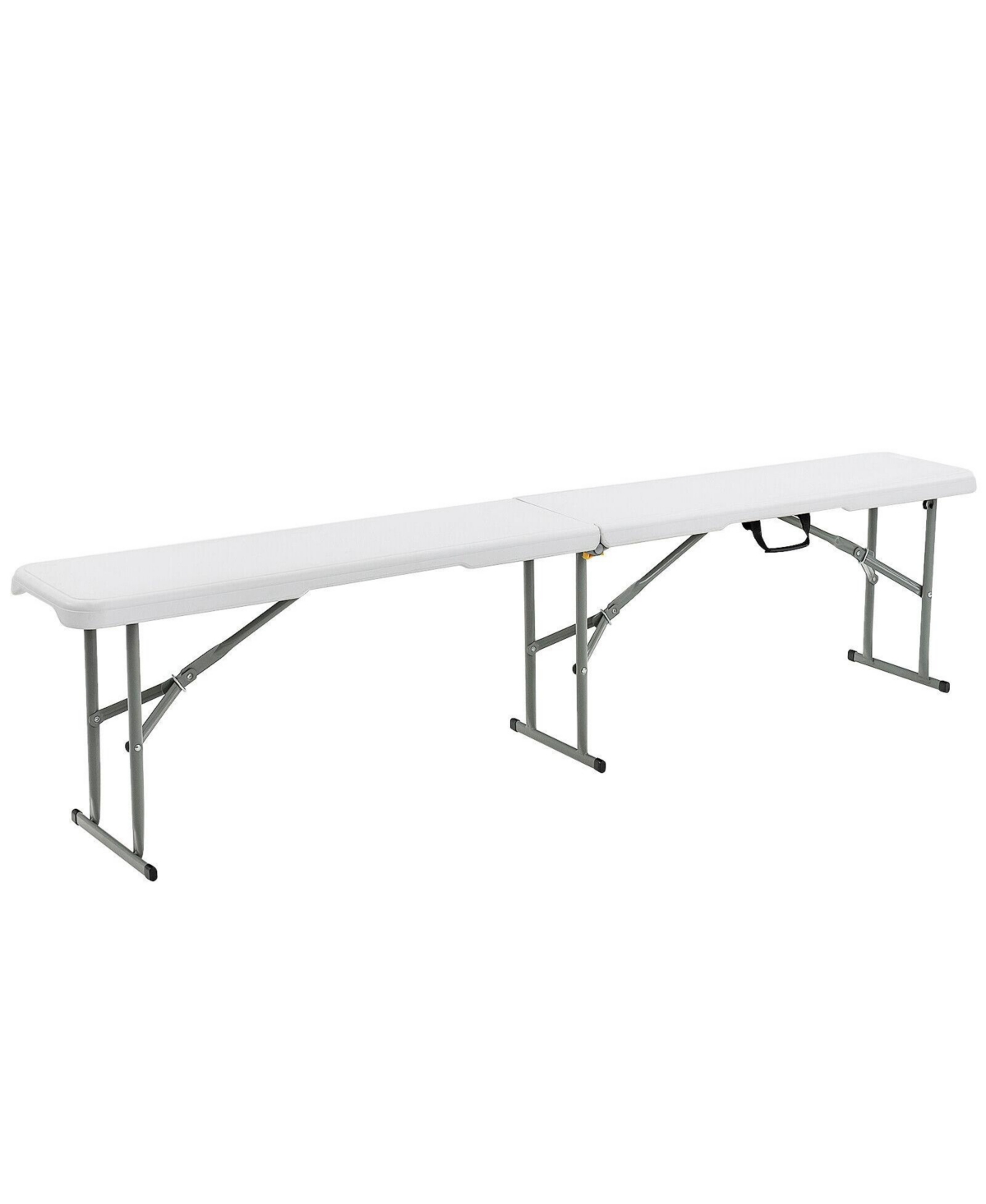 6 Feet Portable Picnic Folding Bench 550 lbs Limited with Carrying Handle - White