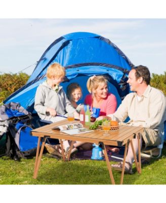 Folding Camping Table Picnic Table with Storage Bag and Waterproof Desktop